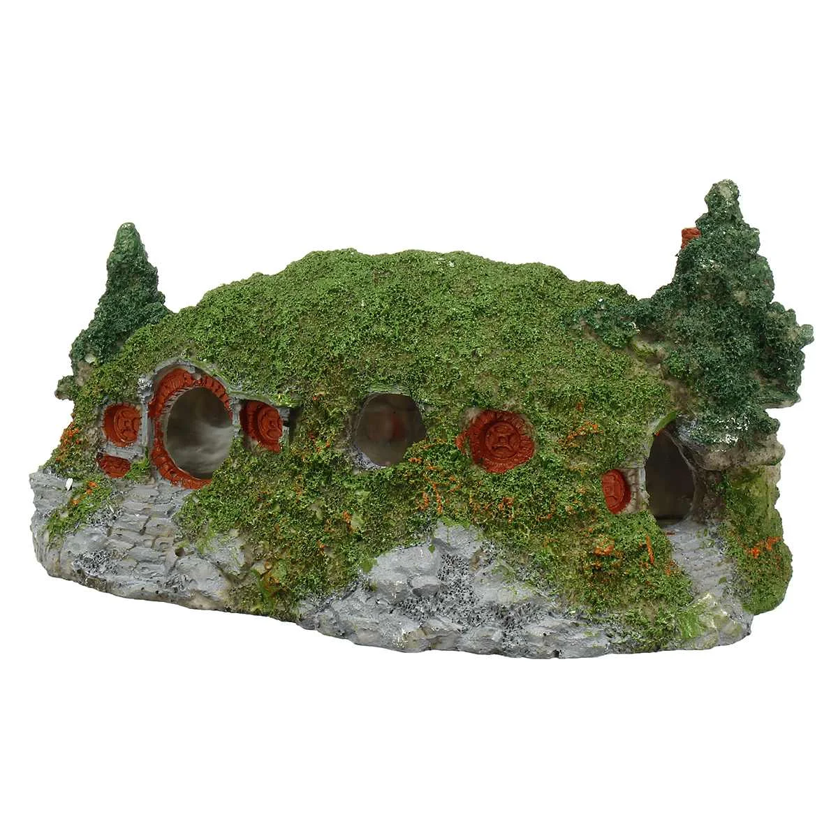 Resin Dwarf House Aquarium Feeding Box Fish Tank Ornament Decor
