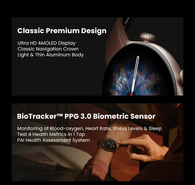 Smartwatch Amazfit GTR 3 Pro - Orologio Intelligente Con Alexa, GPS, Monitoraggio Salute E Batteria 12 Giorni - Foto 9