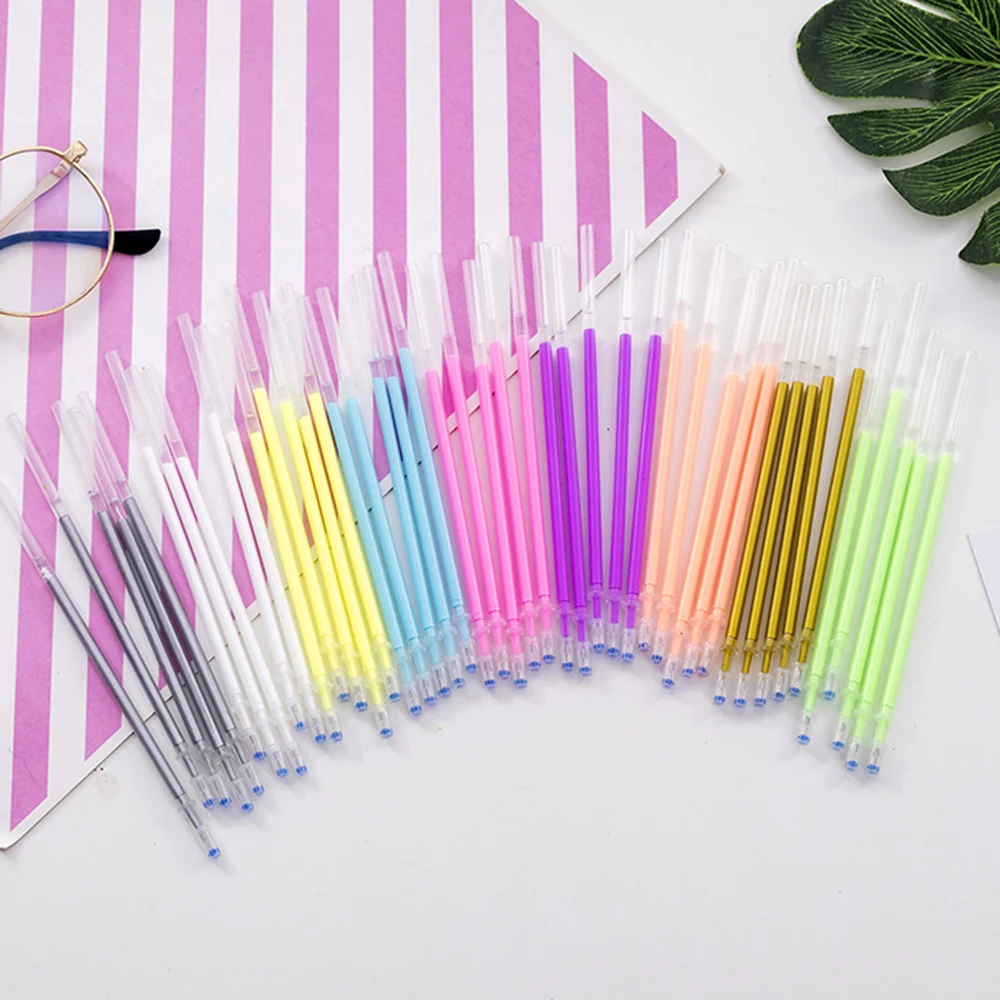 

10 Pcs/set 0.5mm Kawaii Rainbow Flash Gel Pen 9 Colors Refills Highlighter Shinning Painting Pen Stationery
