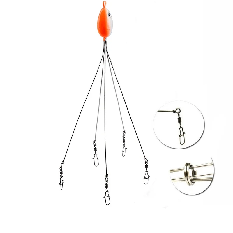  Umbrella Fishing Lure Rig 5 Arms Alabama Rig Head Swimming Bait Fishing Group Lure Snap Swivel Fish