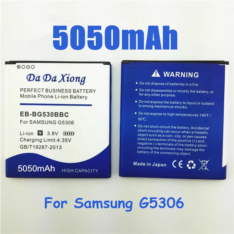 EB-BG530CBE 5050mAh аккумулятор для Samsung Galaxy Grand Prime J3 2016 J320F EB-BG531BBE G5308W G530 G530H G531 J5 2015 |