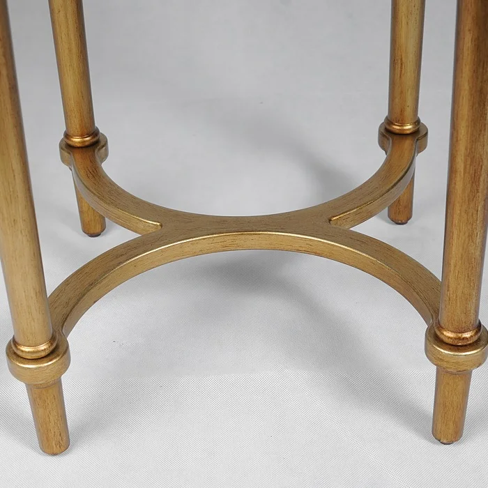Круглый журнальный столик 51 см/маленький чайный столик с позолоченными деревянными ножками/высота 64 см или 51 см