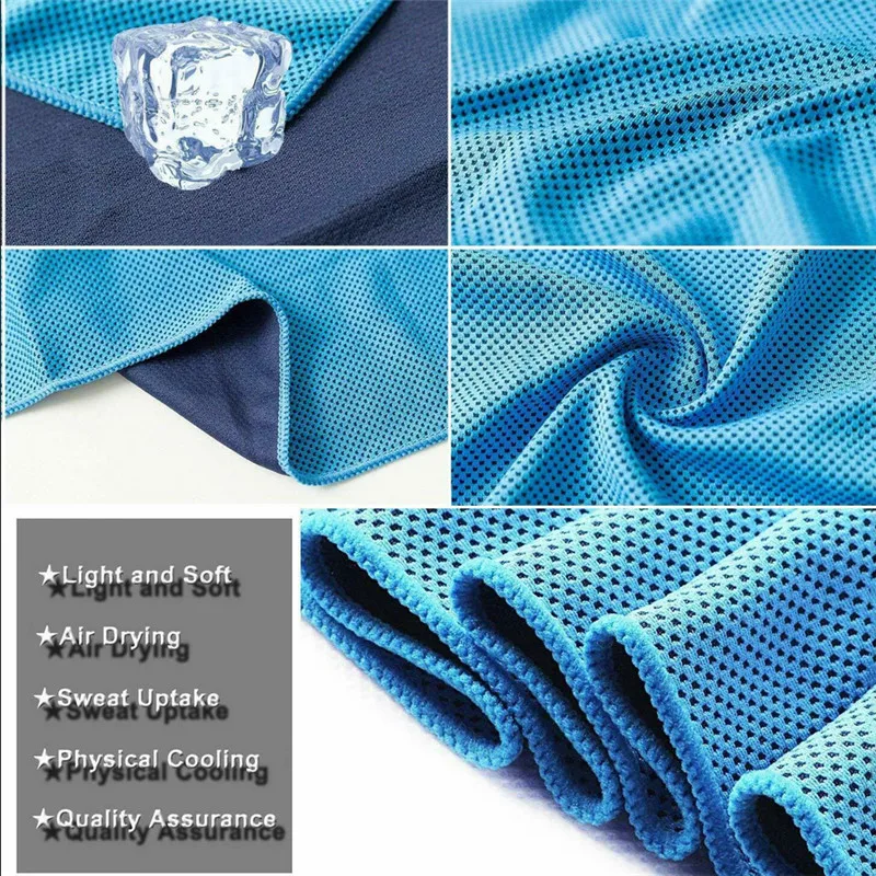 Летнее охлаждающее полотенце из микрофибры для ледяного спортзала 120x30 см в контейнер для перевозки охлаждающее полотенце сверхдлинное многофункциональное спортивное полотенце