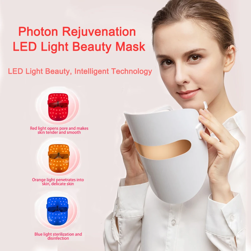 Светодиодный маска для лица Photon Belleza, маска для красоты и омоложения кожи, светодиодный маска для лица, терапия против морщин, акне, инструмент для подтягивания кожи