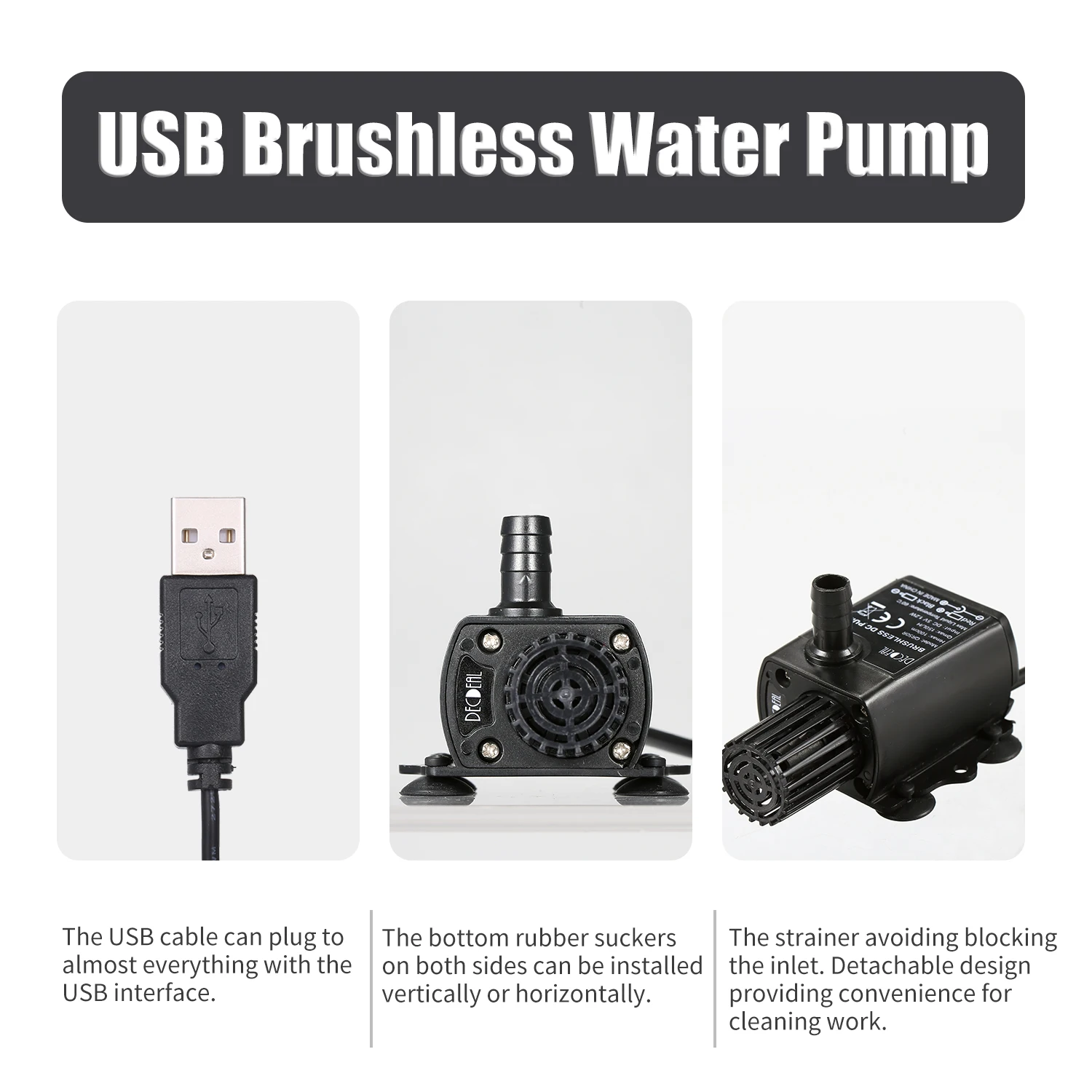 USB Бесщеточный Водяной насос с фильтром ультра тихий мини DC5V микро масляный