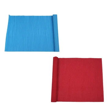 

2 Roll DIY Flower Packing Crepe Papers Handmade Materials Crinkled Paper for Birthday Wedding Party Decoration 250X50cmm(Red&Blu