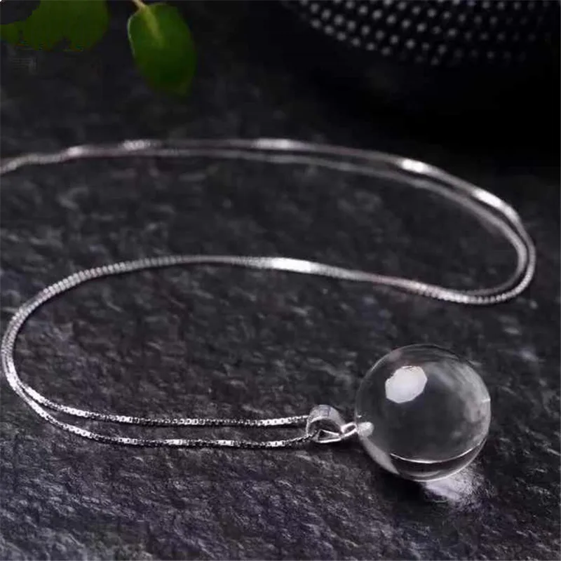 Чистый натуральный белый хрусталь шар кулон рок кварцевое ожерелье с подвеской лечение здоровья рейки минеральный фильтр для очистки воды подарки на удачу для любви