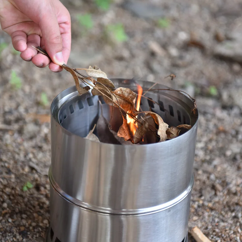  Bump Outdoor Camping Furnace End Deconstructable Wood Stove Portable Picnic Barbecue Stove Cross Bo