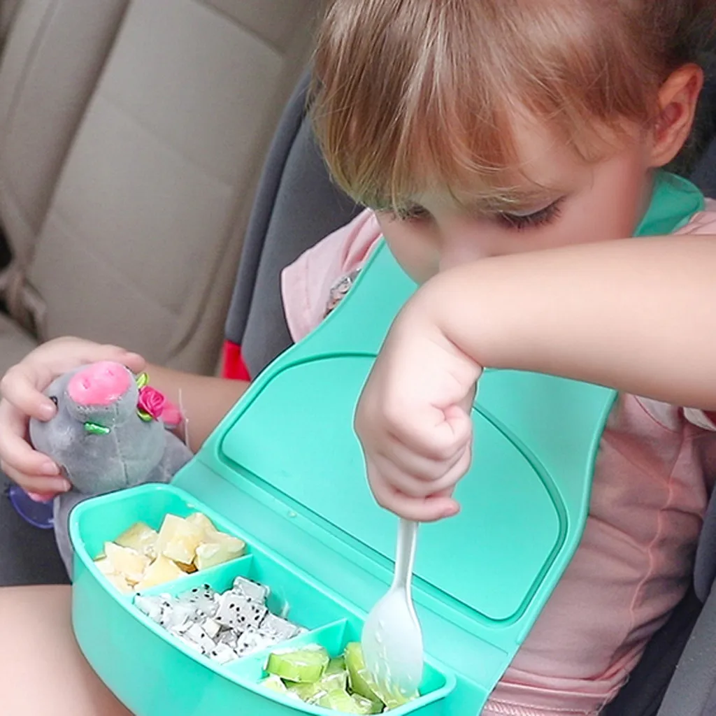 

Divided design Children's lunch Box Multi-Purpose Bib For Children From 6 Months To 6 Years Old gadgets inteligentes creative