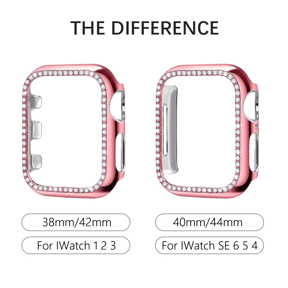 Diamond Bumper Protective Case for Apple Watch Cover Series 7 SE 65432 38MM 42MM For Iwatch 40mm 44mm Smart Bracelet Accessories