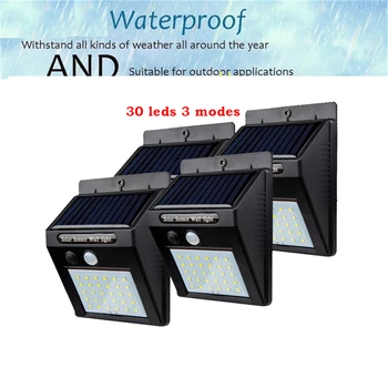 

2/4PCS 30 LED Solar Light 3 Modes Conversion,solar lamp Garden Light Waterproof Outdoor Energy Saving Street Yard Path Home Lamp