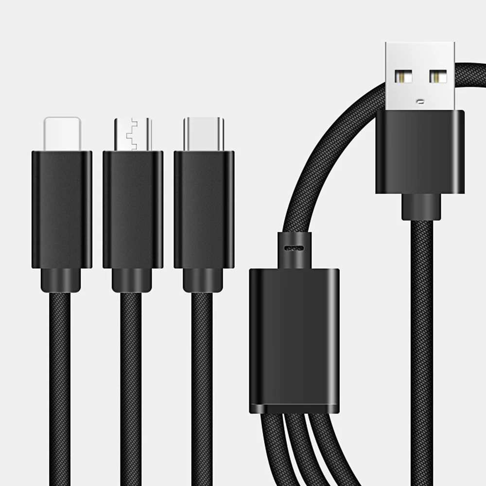Для Android Apple type-c мобильный телефон 3 в 1 линия передачи данных Многофункциональный Usb один волочение три данных зарядный кабель Xiaomi Mi note 10