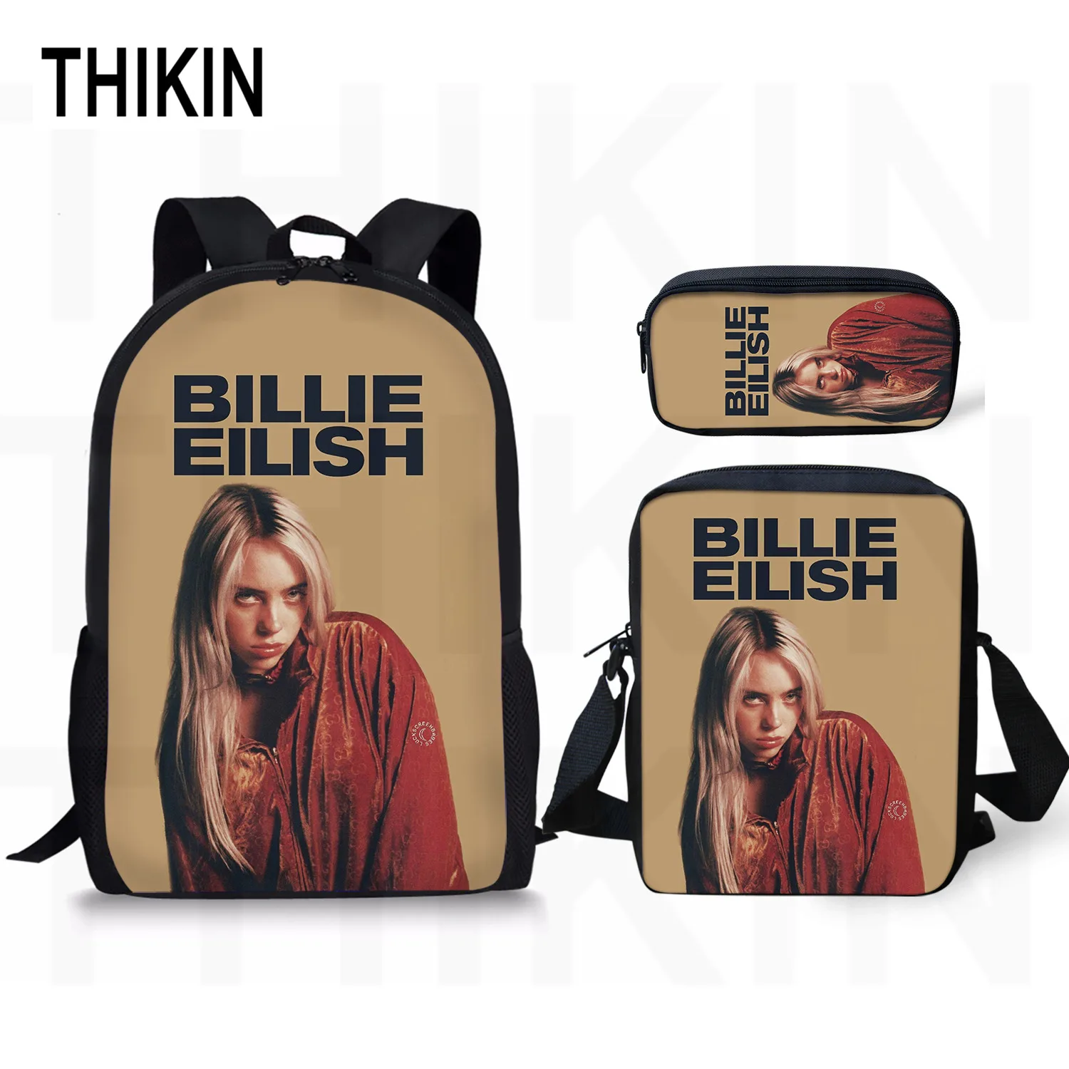 THIKIN Kids Мальчики школьные рюкзаки для девочек Billie Eilish печать молодежный рюкзак наборы 3 шт./компл. Детские классные сумки для книг на заказ - Цвет: as picture