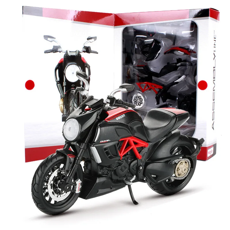 Maisto, модель мотоцикла из 1:12 сплава, игрушка, DIY Модель, строительные наборы, CBR600RR, YZF-R1, монстр 696, модели двигателя, игрушки для детей - Цвет: Diavel Carbon