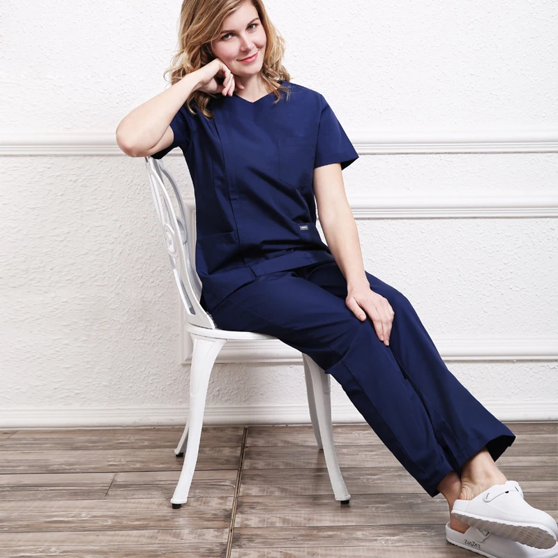 wholesale Medical Clothes Scrub Sets Doctors Nurses Short Sleeve Uniforms Dentistry Oral Clinic Pet Doctor Workwear Overall New