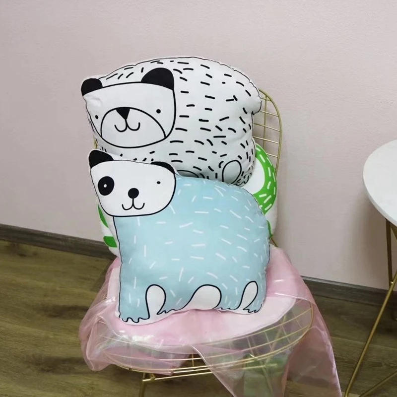 Kawaii Медведь подушка мультфильм животное птица/крокодил/обезьяна двусторонняя печать Кукла Малыш игрушка