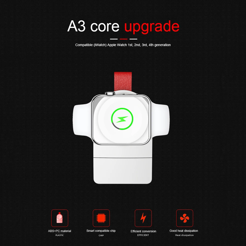 Беспроводной Зарядное устройство для Apple Watch, версии 3, 4 года Портативный быстрый USB Зарядное устройство 44/38 мм без Зарядное устройство кабель Магнитный Беспроводной док-станция для зарядки
