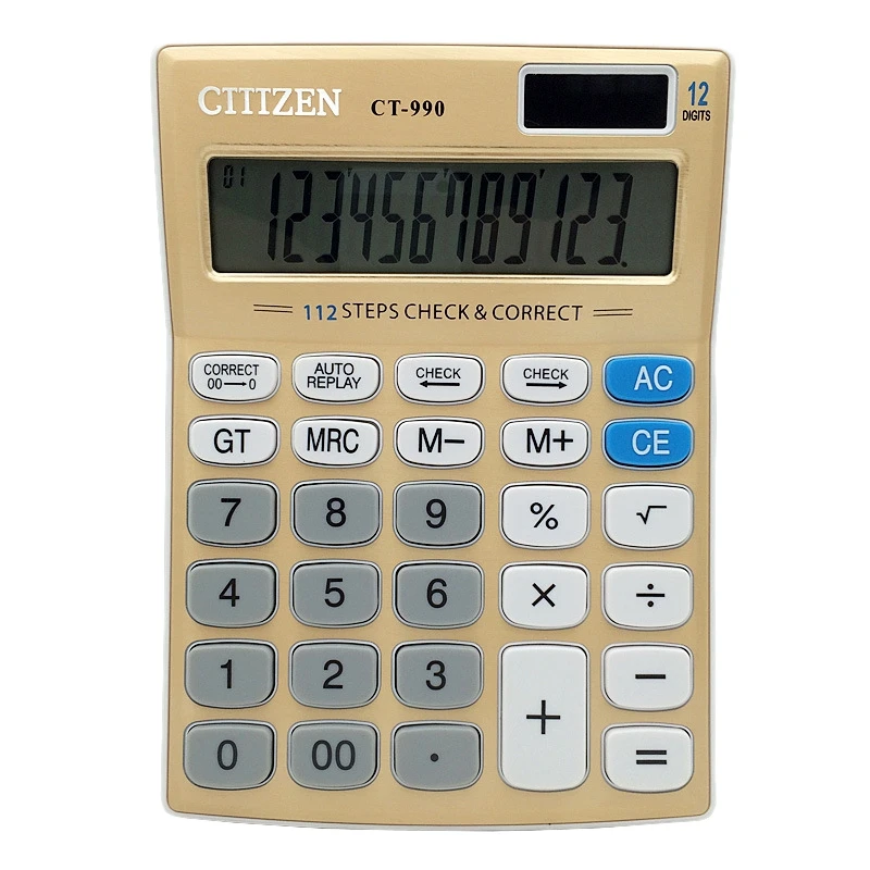 Офисный калькулятор Gtttzen на солнечной батарее с 12 цифрами Канцелярские Товары