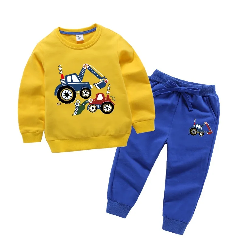 SAILEROAD/детский комплект одежды с героями мультфильмов для экскаватора одежда с длинными рукавами для девочек хлопковый Детский свитер+ штаны спортивный костюм из 2 предметов для мальчиков - Цвет: same photo