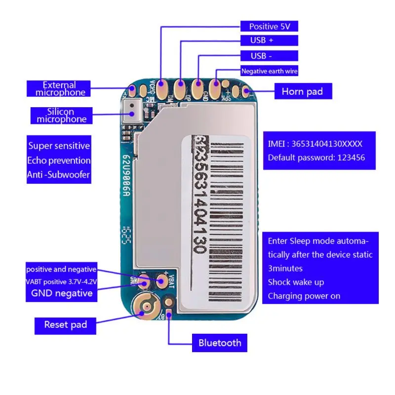  Neue ZX612 Versteckte GPS Tracker Stellungs Locator SOS Alarm Web APP Tracking PCBA Für Kid Pet