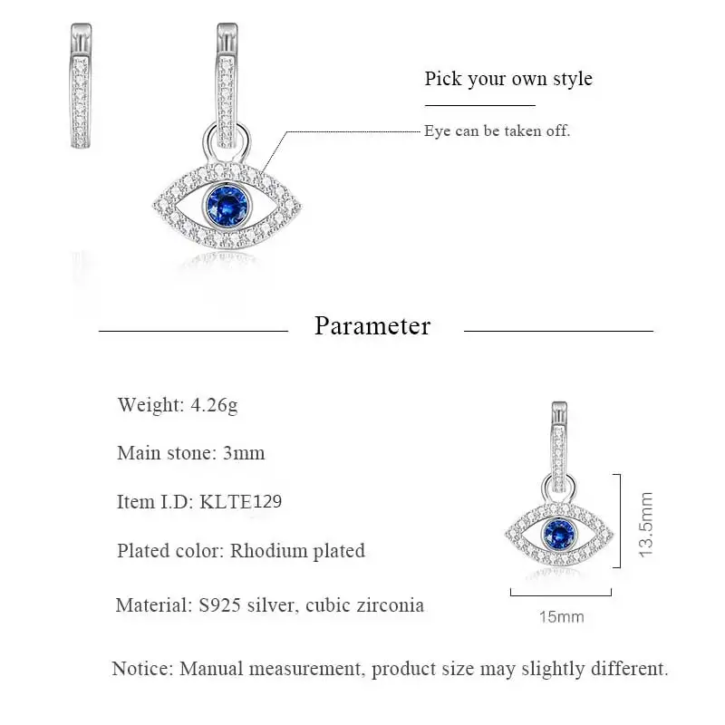 KALETINE Evil Eye падение серьги 925 Sterlng Серебряный Модные украшения милый синий камень заявление серьги для Для женщин аксессуары