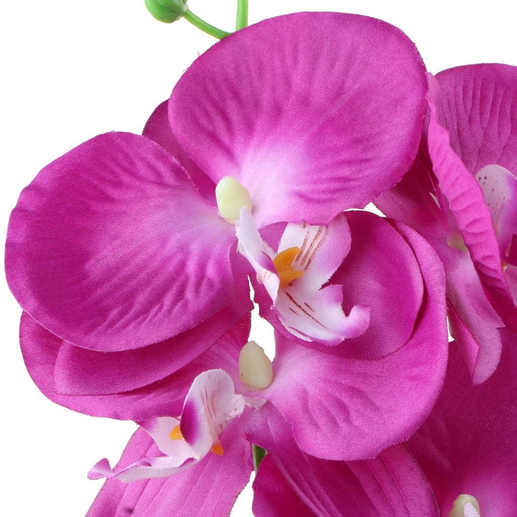 Artificial Orchids Flowers 9 Head Silk Fake Floral DIY Handcraft for Indoor Outdoor Wedding Home Office Decoration