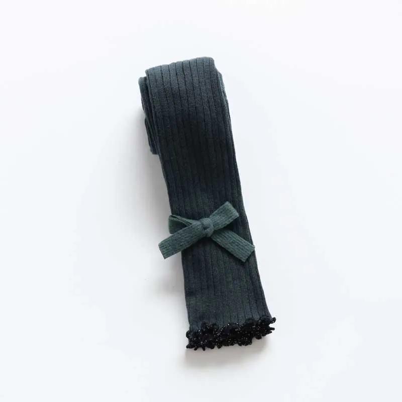 dark green Детские однотонные штаны белого и черного цвета для девочек обтягивающие леггинсы Детский галстук-бабочка, штаны Повседневное платье, леггинсы - Цвет: dark green