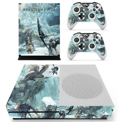 Monster Hunter World Skin Sticker Decal For Microsoft Xbox One S Console and 2 Controllers For Xbox One S Skin Sticker Vinyl - Цвет: YS-xboxoneS-2259