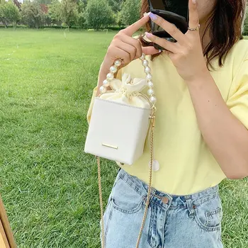 

Women's Case-shaped PU Leather Cross Bag Female Sweet Drawstring Shoulder Bags Women's Travel Summer Cross Bag New Fashion 2020