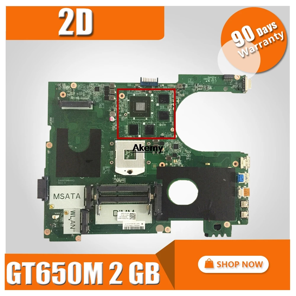 

17R N7720 For DELL 5720 7720 motherboard CN-072P0M 072P0M motherboard DA0R09MB6H1 DA0R09MB6H3 2D GT650M 2 GB trabalho 100%