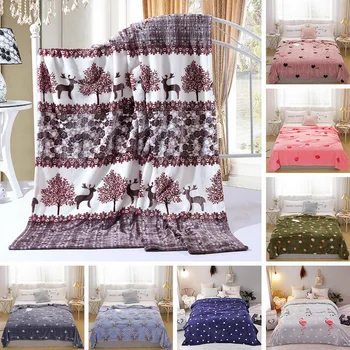 

Nordic Super Soft Plush Blanket Fuzzy Fur Faux Warm Printed Cozy With Fluffy Sherpa Throw Blankets Bed Sofa Coral Blanket Gift