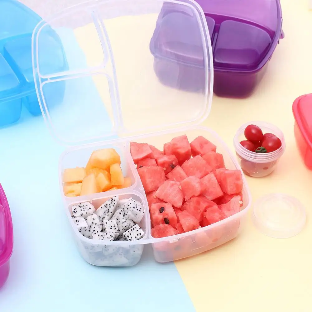 

3Grids Lunch Box For kids Food Container Multifunction Harmless Food Box Durable Bento Box Kitchen Gadgets