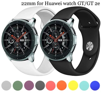 

22mm colourful Silicone Watchband for Samsung Galaxy Watch 46mm Gear S3 Strap Band replacement fo Huawei watch GT GT2e