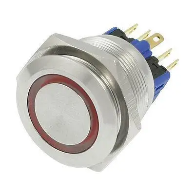 

22mm 24V Red LED Momentary Stainless Push Button Switch