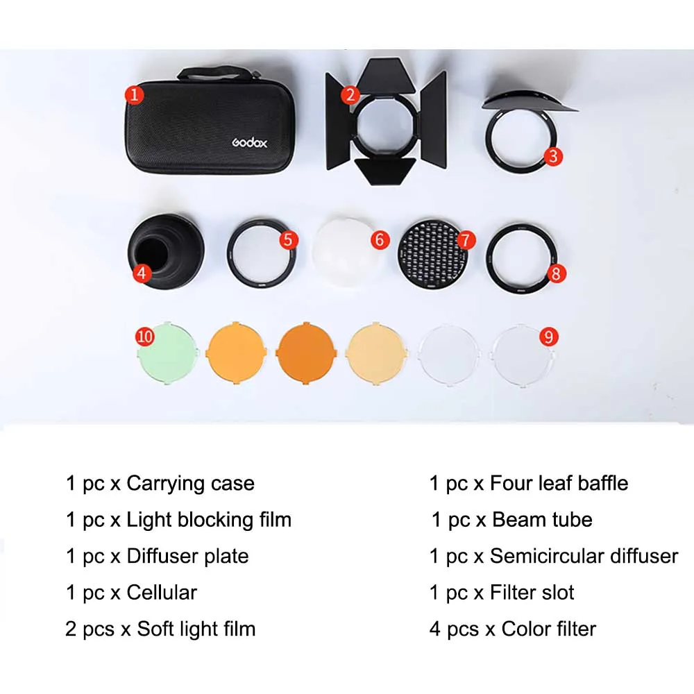 Magnetic Round Head Flash AK R1 Accessory Set Kit For Godox AK-R1 Kit Mini Photography Replacement Parts For Godox H200R v1 5