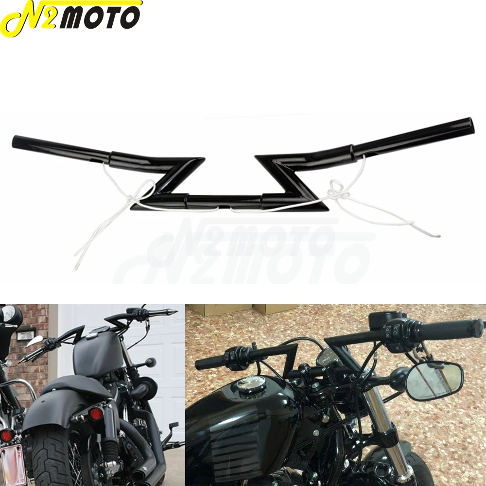 Moto Retro Drag Handle Manubrio Z Bar Per Harley Sportster Xl Iron 883 1200 Cafe Racer Cruiser Honda Suzuki Kawasaki