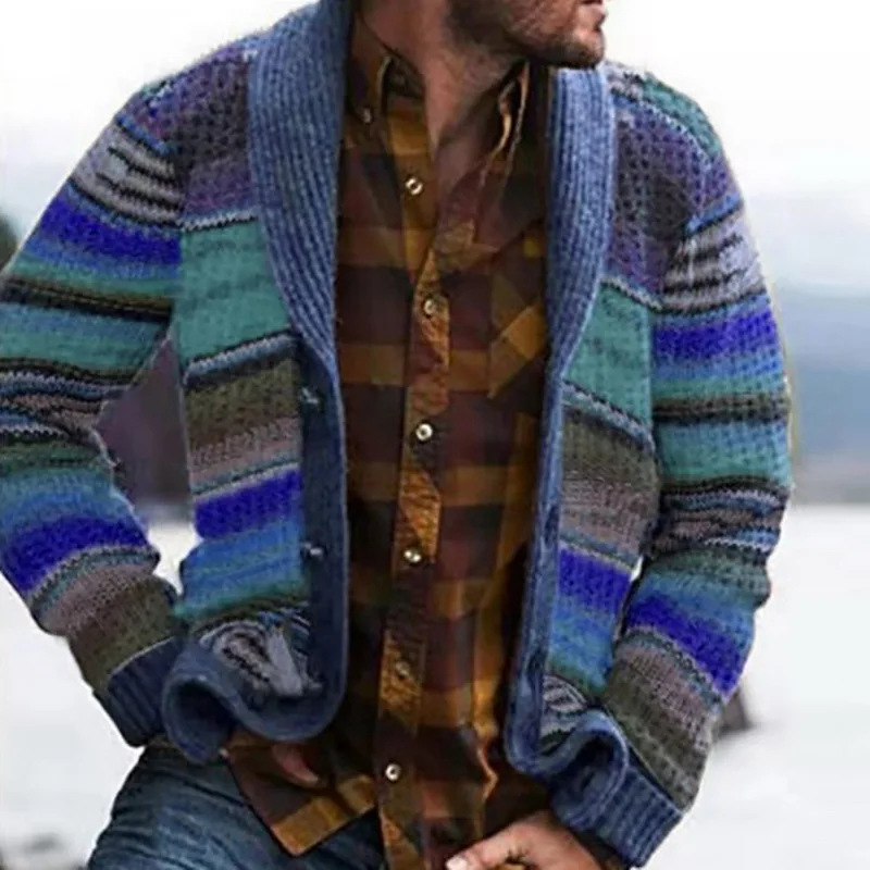 

2020 New Autumn Winter Men Hooded Wool Cardigan Sweaters Jumper Men Winter Fashion Solid Collarless Knitted Outwear Coat Sweater