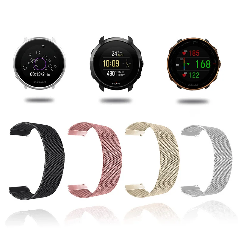 Ремешок для часов Polar Ignite Vantage M/Suunto 3 Fitness 20 мм 22 металлический браслет смарт-часов