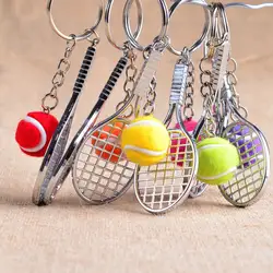 1 комплект брелок мини Теннисная ракетка брелок, спортивный стиль теннисный мяч раздельный брелок для любителей спорта подарок новый