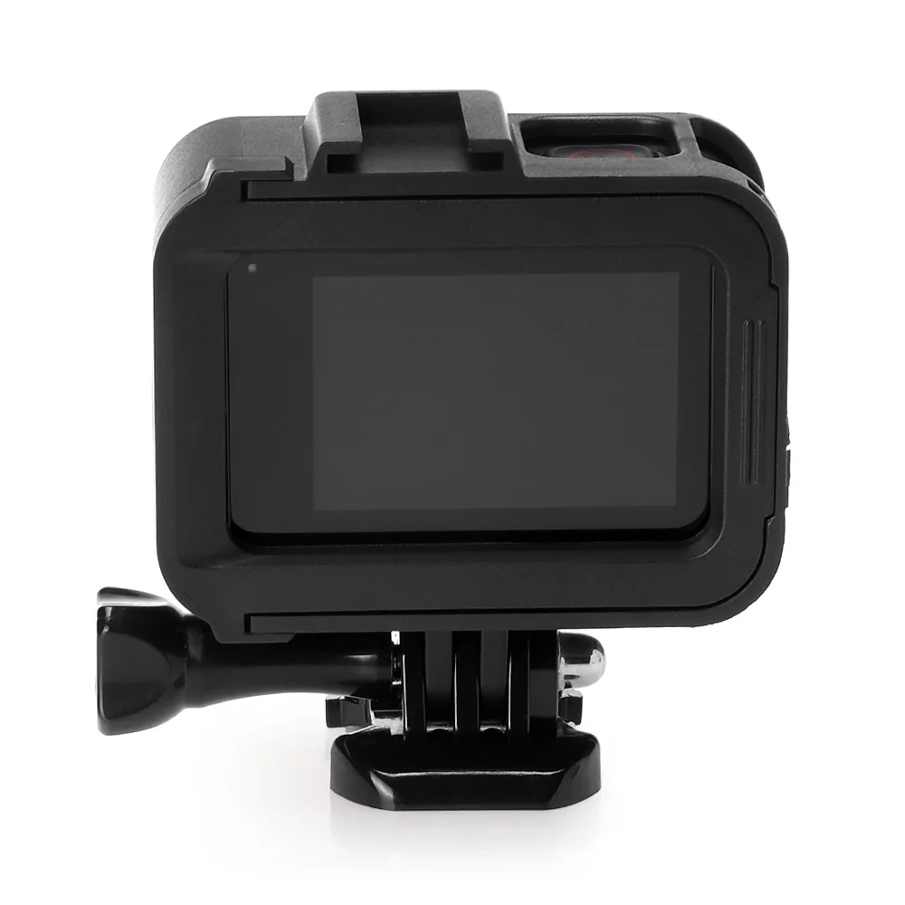 Пластиковая черная рамка для GoPro Hero 8, Черная защитная оболочка для GoPro HERO 8, аксессуары для экшн-камеры+ пленка для экрана