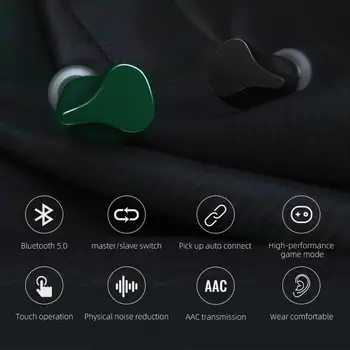 

KZ Z1 True Wireless Bluetooth Headset Binaural Earplugs In-ear Small Sports Running 5.0 Universal Long Standby Green 1