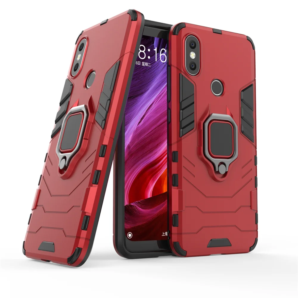 Versatile Ring Stand Back Cover for Xiaomi Smartphones - Durable Case with Stand Function