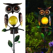 

Solar Lights Outdoor Owl Shape Metal Solar Powered Garden Light Waterproof PathWay White Warm Light For Yard Patio Lawn