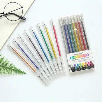 

8Pcs/Set 1.0mm Lovely Gel Pen Colorful Highlighter For Kids Glitter Pen Painting Doodling Art Markers School Stationery