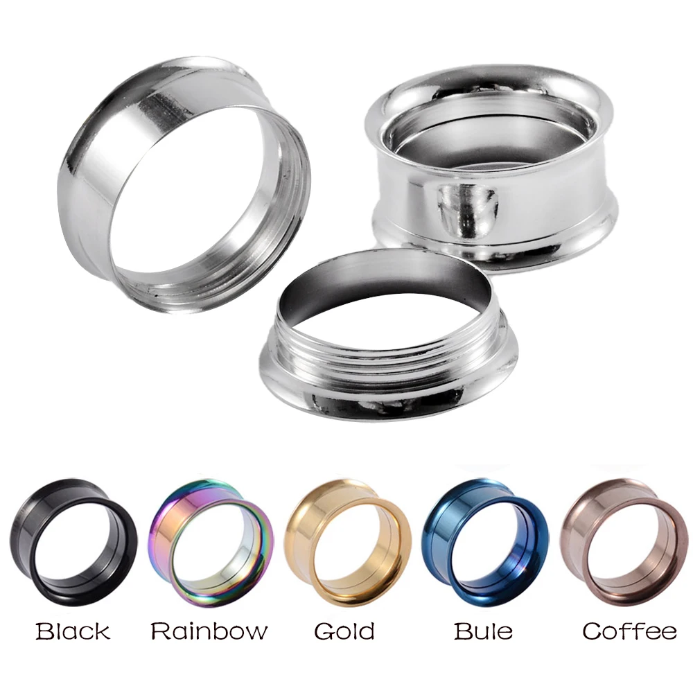 12pcs Mixed Color Surgical Steel Internally Threaded Ear Gauges Ear