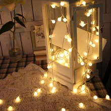 1.5M/3M/6M/10M Balls Fairy String Decorative Lights Battery Operated Wedding Christmas Outdoor Garland Decoration