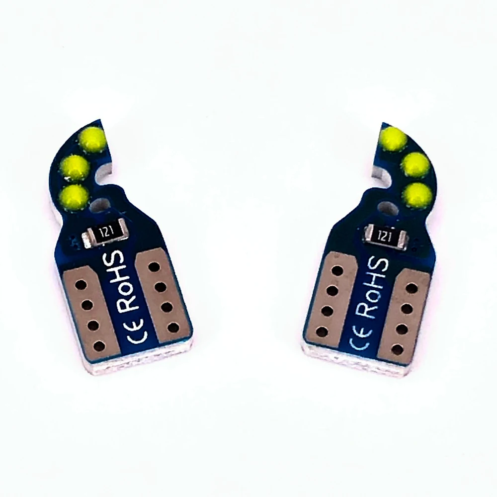 100PCS 2021 ֽ W5W Led T10 ڵ  COB 6000K ڵ ڵ ȣ   б DRL  Ÿ 12V