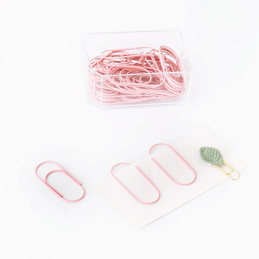 50pcs/box 50mm Rose Gold Paperclips Electroplating Metal Paper Clips Photo Clip Paper Clips Decorative Stationary H0166 paper clips