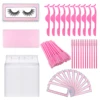 Pink/Purple Lash Packaging Boxes Cluster Eyelashes Boxe Natural Faux Fluffy Mink Eyelashes Packaging Rhinestones False Nail Art 1