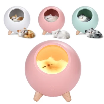 

Firya LED Cat Light USB Touch Night Light Bionic Smart Dimming Atmosphere Lamp Living Room Bedroom Decoration Lamps Holiday Gift